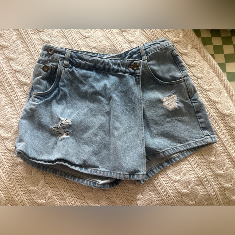 Zara Light Blue Denim Shorts